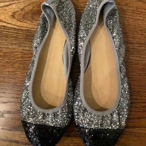 Jcrew Lula Glitter Captoe Ballet Flats size 7.5